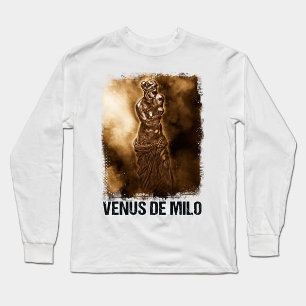 Venus de Milo Greek Goddess Hellenistic period sculpture Abstract Art Long Sleeve T-Shirt by Naumovski